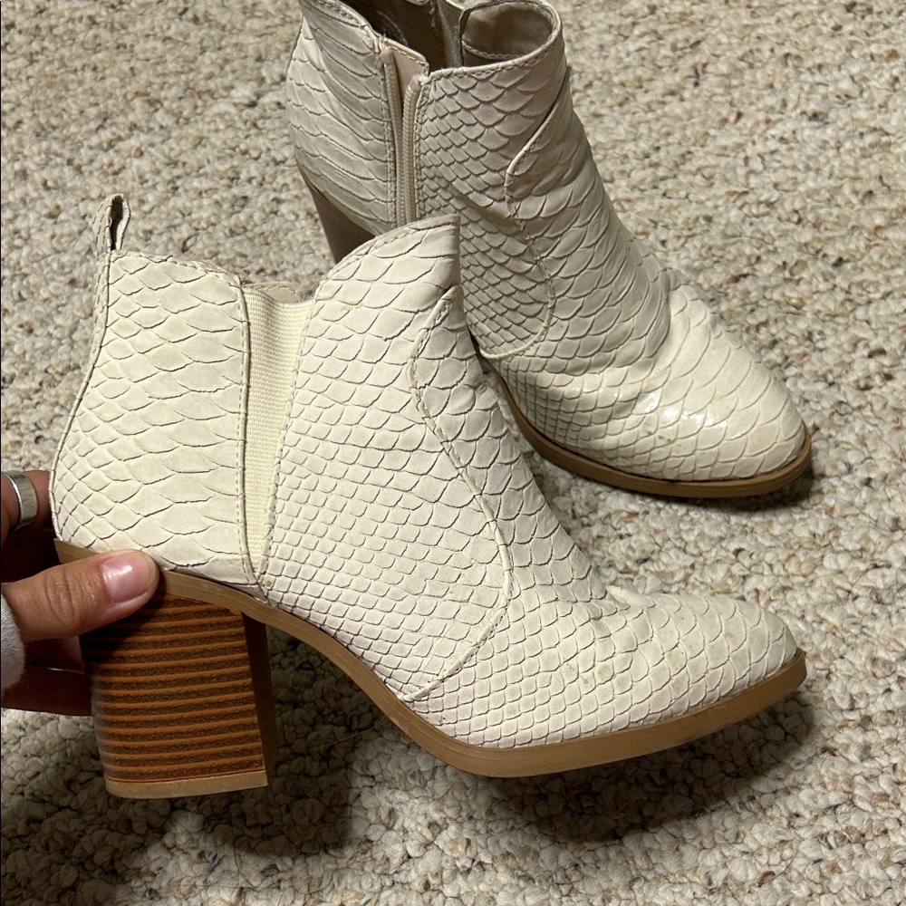 Altar'd State Ivory Textured Booties